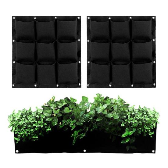 Подвесной мешок для посадки, настенный 9 карманов, вертикальный квадратный дышащий домашний и уличный подвесной настенный горшок с цветами клубники, садовые принадлежности