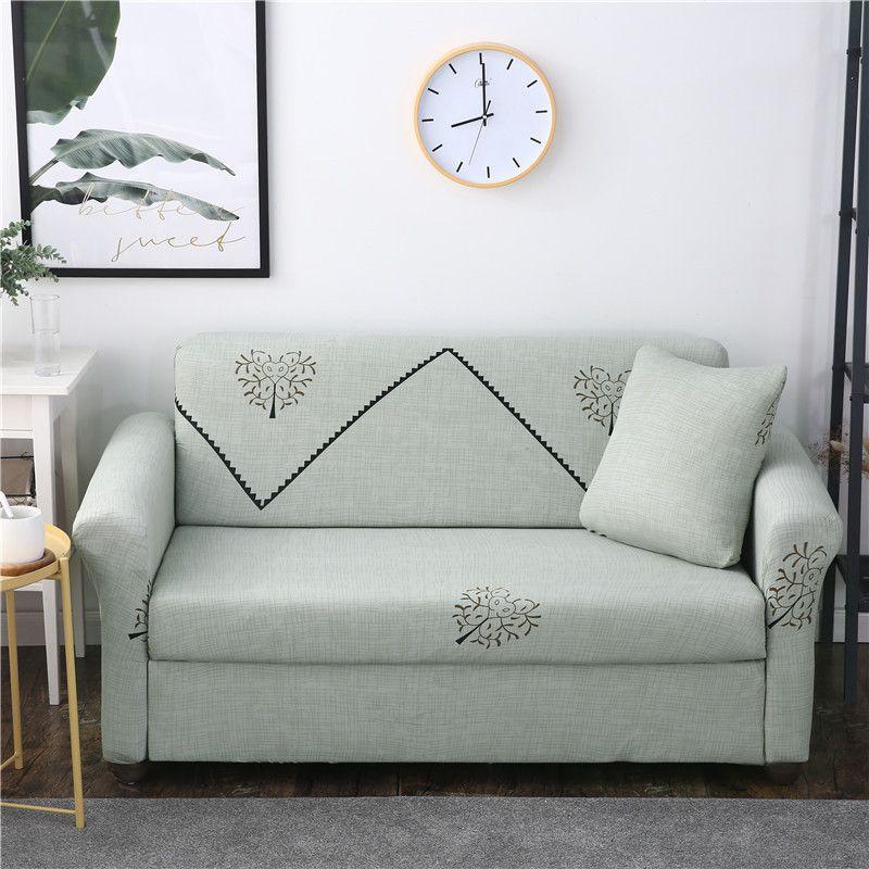 Wrinkle Resistant Solid Color Stretch Sofa Cover For Enhanced Living Room Style