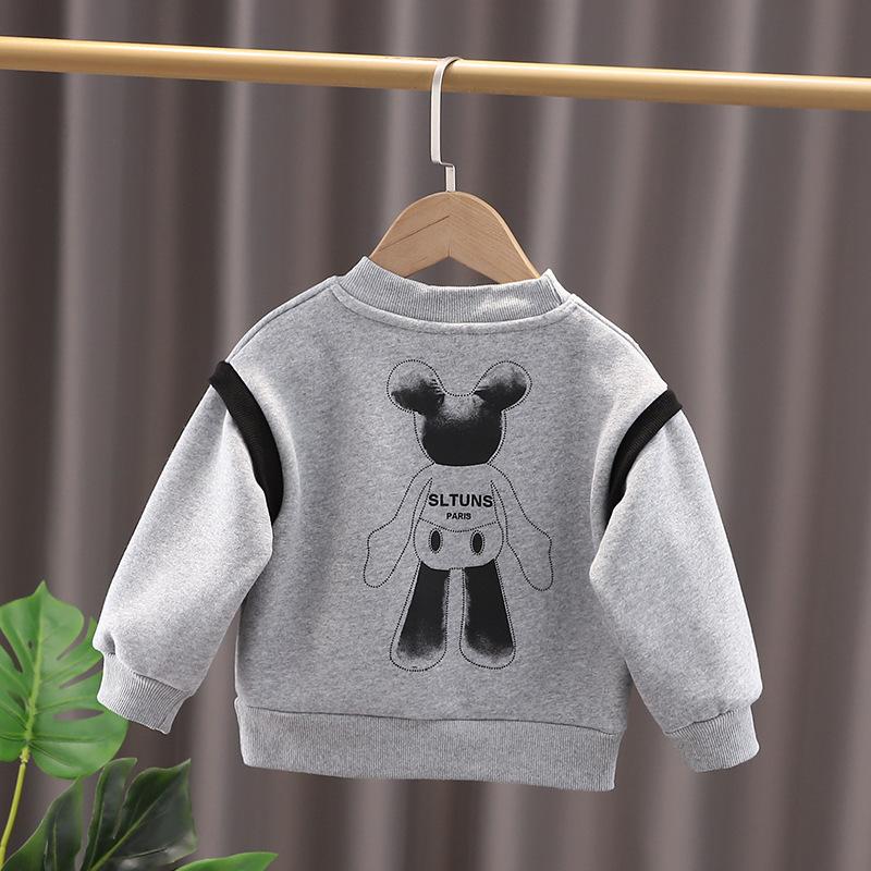 Детская толстовка с капюшоном и изображением игрушечного медведя для мальчиков и девочек, одежда с длинным рукавом, детская толстовка для детей 2-6 лет, осенняя одежда с капюшоном