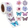 2000Stickers/4Rolls, 0.98inch Roll Butterfly Flower Shaped Stickers To Decorate Gift Boxes Self-Adhesive Stickers Labels Stickers