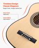 Classical Guitar, 780 mm, Wood Classical Guitar Starter Kit for Beginners, with Nylon Strings, Gig Bag, Strap, Tuner, Extra Strings, Picks, Capo,