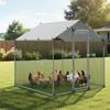 VEVOR Metal Chicken Coop, 6.56x6.56x6.56ft Large Walk-in Chicken Runs with Cover, Spire Roof Hen House Enclosure with Security Lock