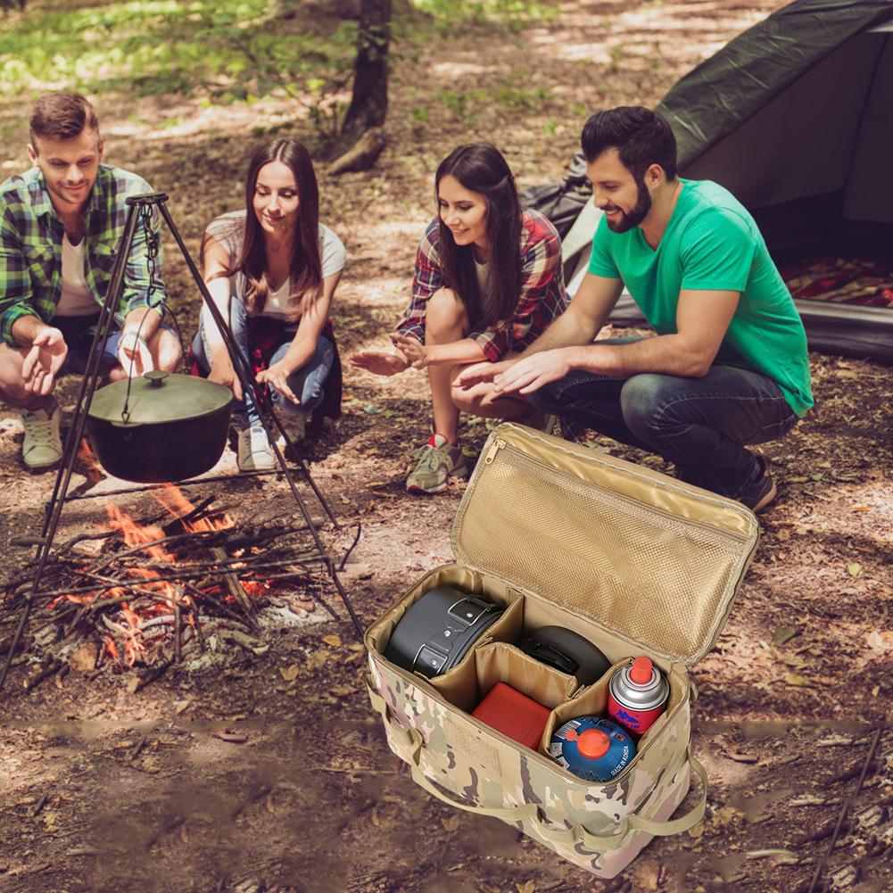 Сумка для хранения инструментов для кемпинга, большая вместимость, сумка-бокс для газовой плиты, устойчивая к царапинам, органайзер для снаряжения для кемпинга для походов на открытом воздухе