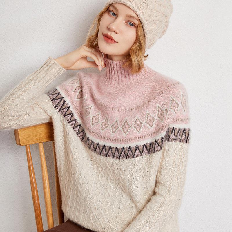 Women's Retro Ethnic Jacquard Cashmere Sweater - Autumn/Winter 2025 Pullover