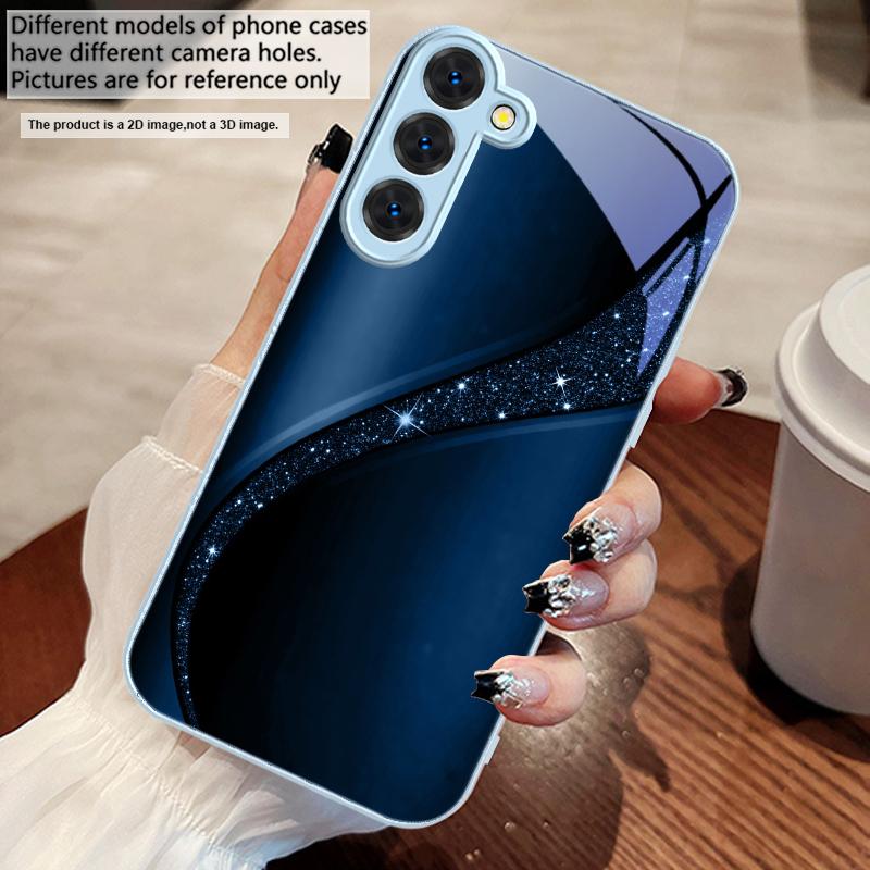 Блестящая золотая галактика Для Samsung S25 S25 Edge S25Ultra S8 9 S10 20 U ltra S21 Pro 22 Plus S23 FE S24 Ultra Стеклянный чехол для телефона