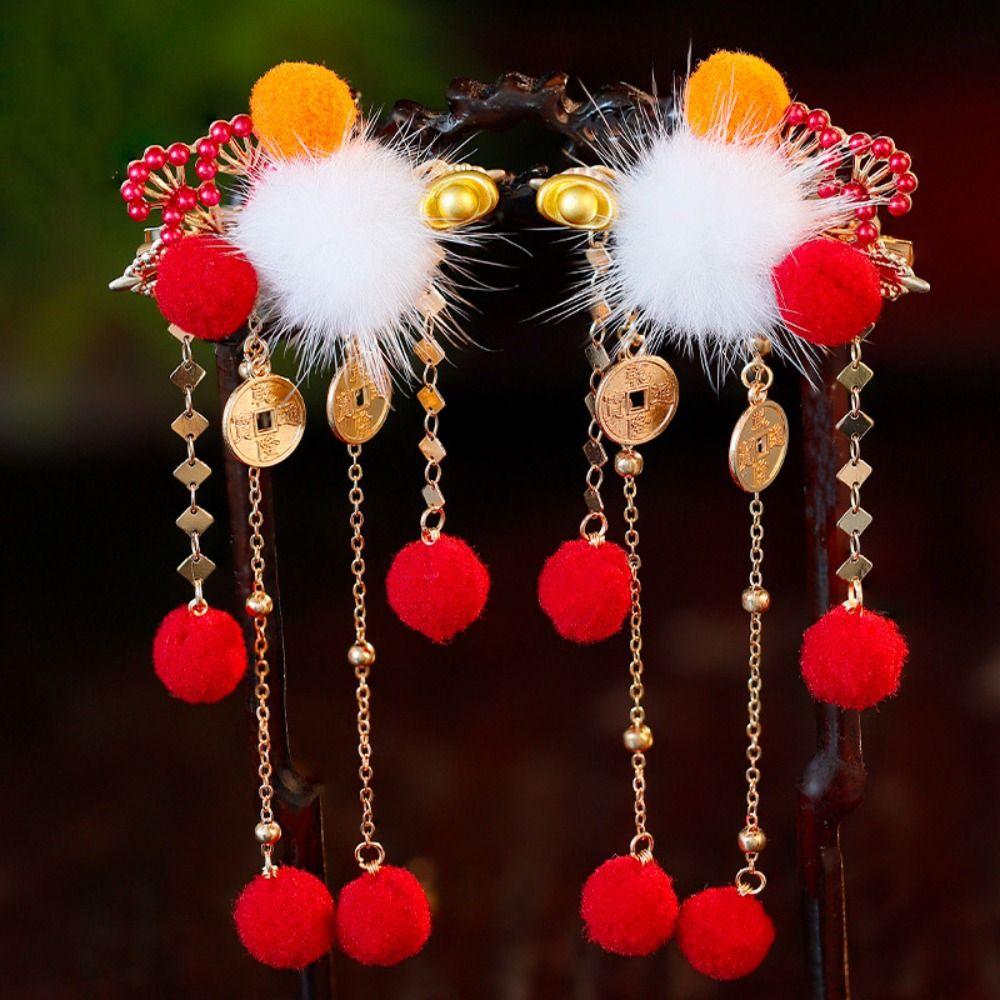 Pearl Ancient Hair Stick Chinese Style New Year Headdress Antique Hair Fork Cheongsam Accessories