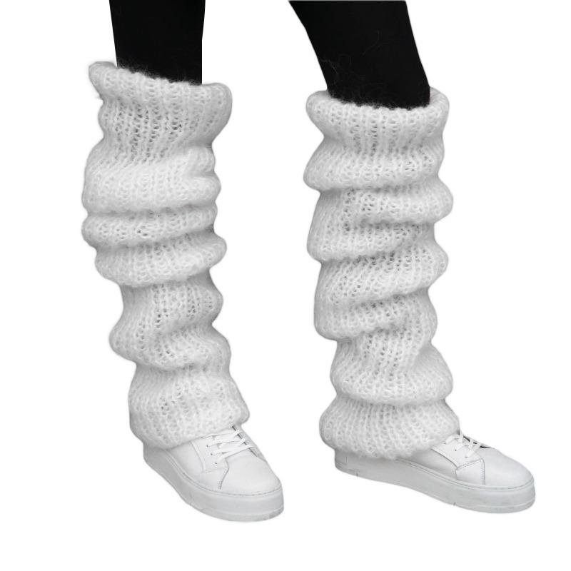 European and American Mohair Long Tube Pile Socks for Women, Fashionable and Casual Y2K Knitted Pile Socks Set