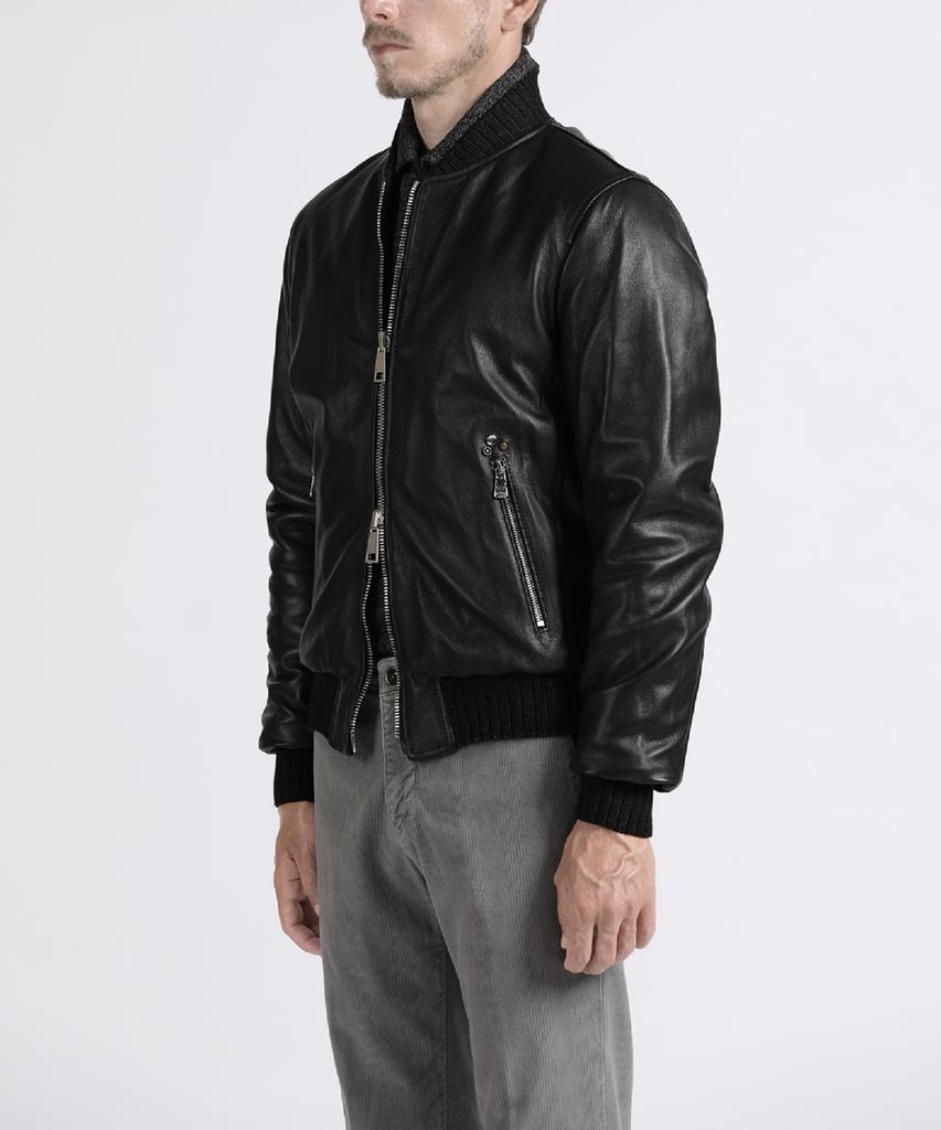 Panicale Black Two-Way Studded Lambskin Blouson