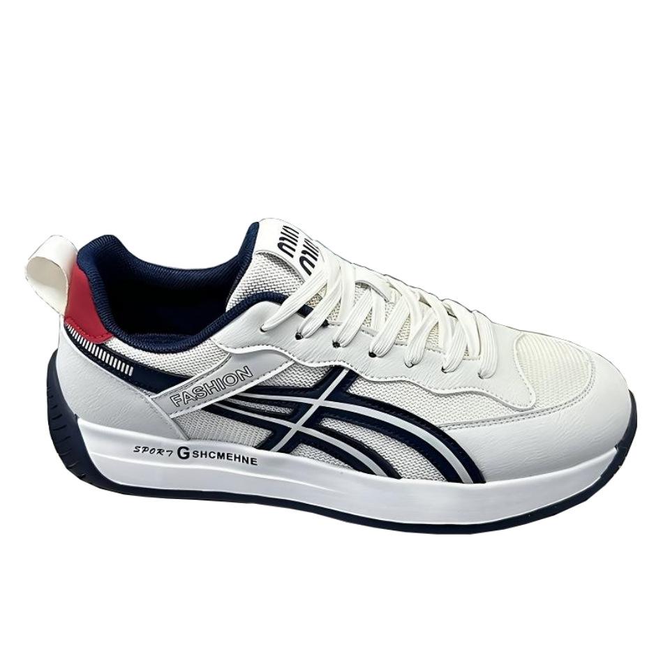 Повседневная обувь из дышащей сетки, весна 2025, новые мужские туфли, нескользящие и износостойкие, обувь Forrest Gump, мужские спортивные туфли на шнуровке