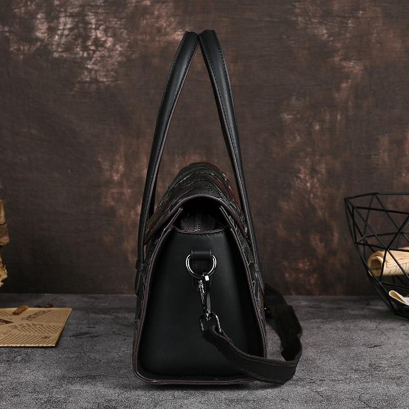 Johnature Retro Genuine Leather Women Bag Handmade Embossed Fashion Versatile Shoulder & Crossbody Bags