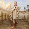 Girls' Wind Coat Medium and Large Children Thickened Children's Mid-Length Spring and Autumn Coat