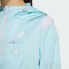 Adidas Ветровка Ust спортивная повседневная регулируемая куртка с капюшоном женские куртки Ocean-Blue White HE9961