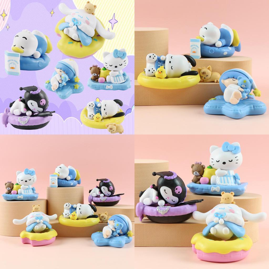 Cute Sleeping Kuromi Kt Big Ear Dog Action Figure Toy Wholesale Pvc Material