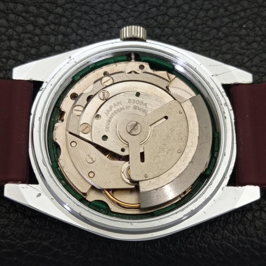 АВТОМАТИЧЕСКИЕ ВИНТАЖНЫЕ ВОССТАНОВЛЕННЫЕ SEIKO 5 ЯПОНИЯ 6309A МУЖСКИЕ ЧАСЫ С КРАСНЫМ ЦИФЕРБЛАТОМ a441250-4