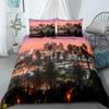 City View Duvet Cover Set Dubai City Night View Single Double Queen King Size Bedding Set For Adults 2/3Pcs Soft Quilt Cover