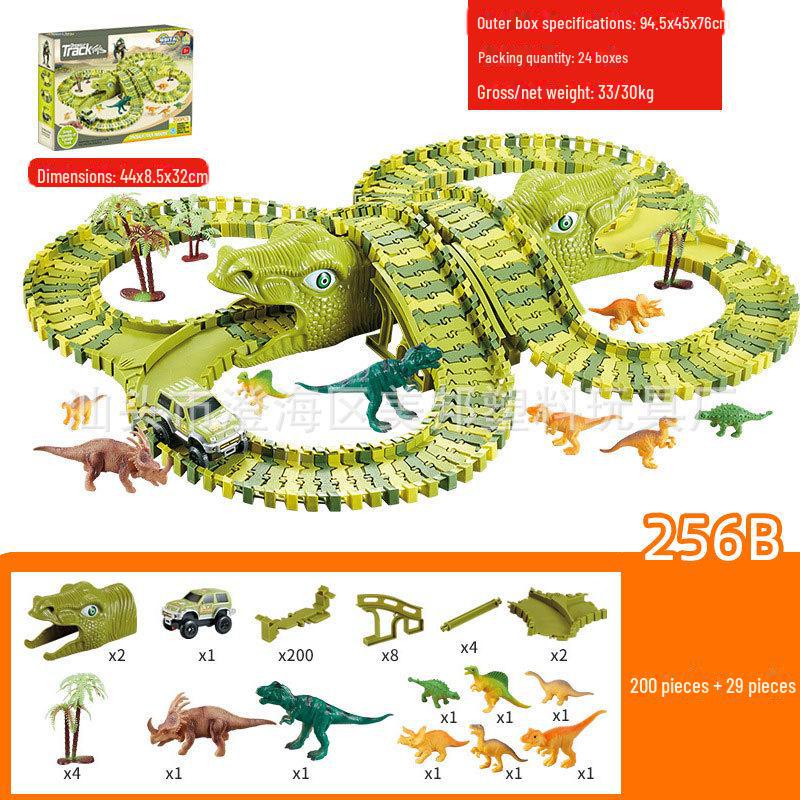 Электрическая игрушка-трековая трасса для динозавров с колесом обозрения для детей