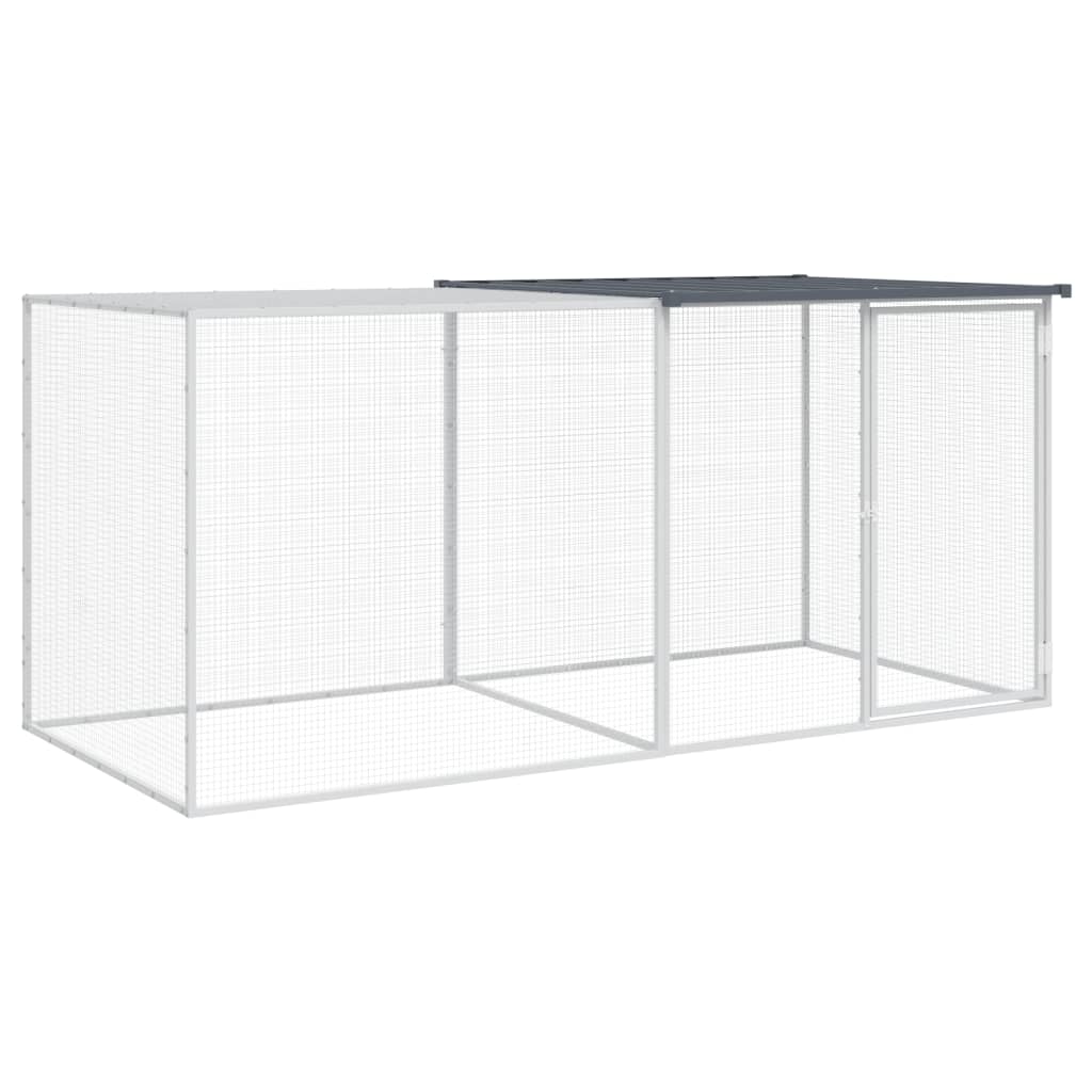 Chicken Coop with Roof Anthracite Grey 203 x 98 x 90 cm Galvanized Steel
