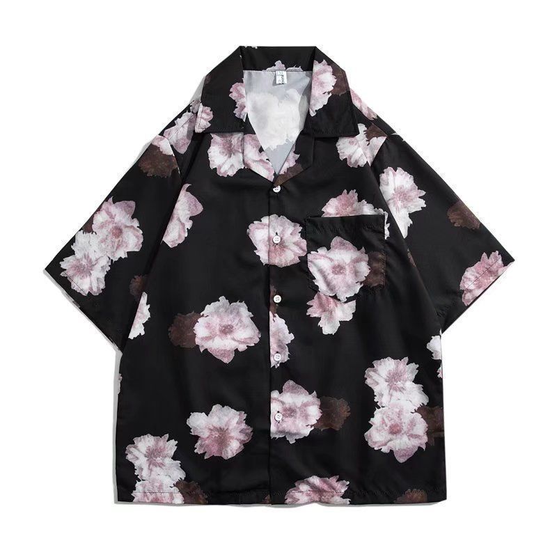 Мужская и женская свободная гавайская рубашка с коротким рукавом, повседневная рубашка с растительным цветочным принтом, мужская и женская ретро-рубашка в стиле Харадзюку, большой размер, модная