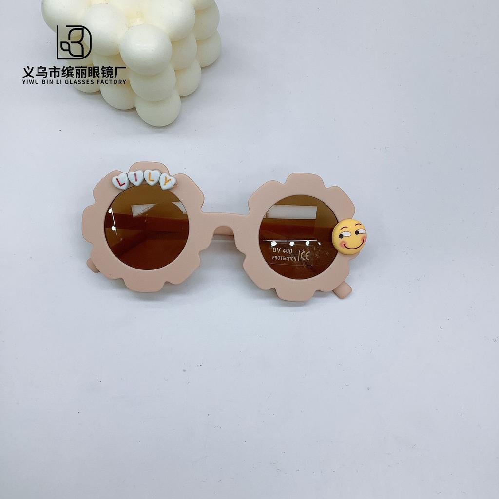 Retro Fashion Diy Baby Sunglasses Travel Sunscreen Uv Protection Expression Bag Children Sunglasses Photo Glasses
