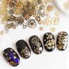 Punk DIY Tips Time Gear 3D Flakes Nail Sequins Manicure Decor Hollow Metallic