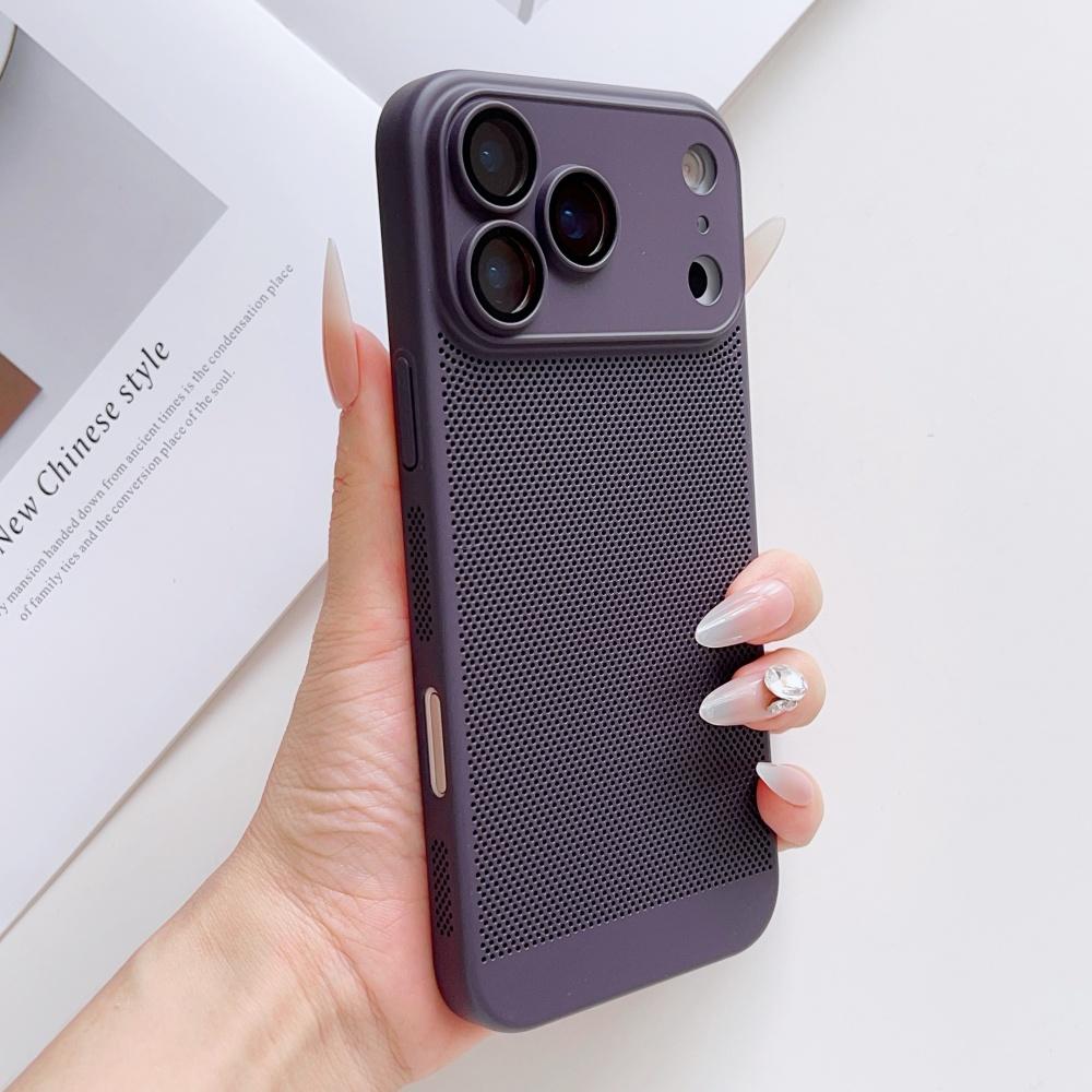 Тонкий охлаждающий чехол для телефона с теплоотводом для iPhone 17 16 15 14 13 12 11 Pro Max Plus, дышащий, с жесткой задней крышкой, однотонный