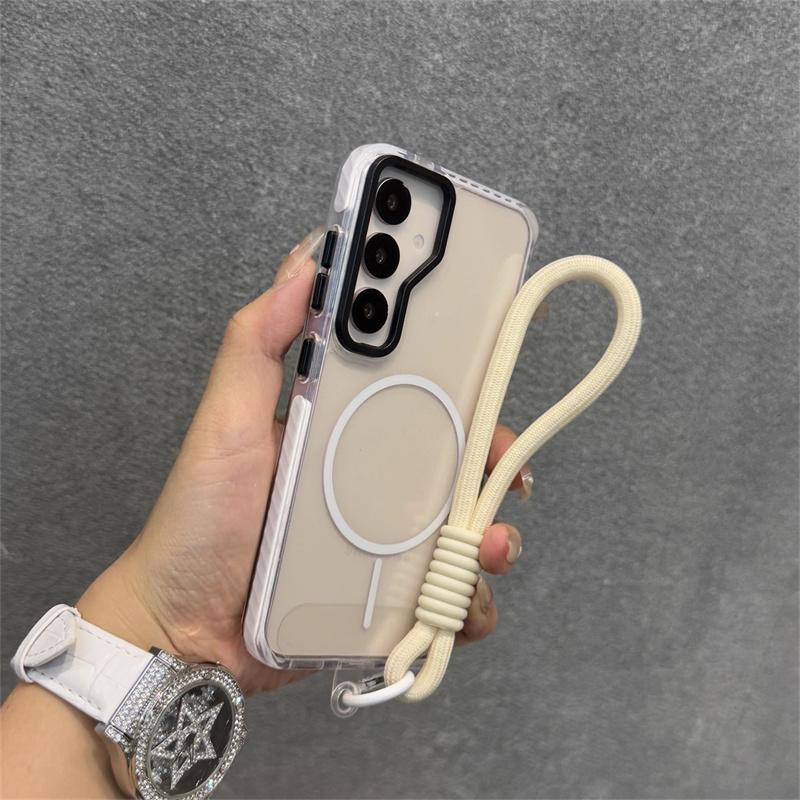 S25 ultra Anti Fall clear case Armor,for Samsumg galaxy S25 S24 Plus ultra Shock Proof case with Hand Strap