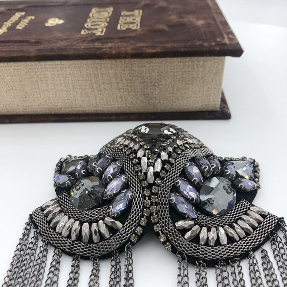 Брошь-наплечник с бахромой из страз, украшение для плеча, театральный нарукавник, косплей