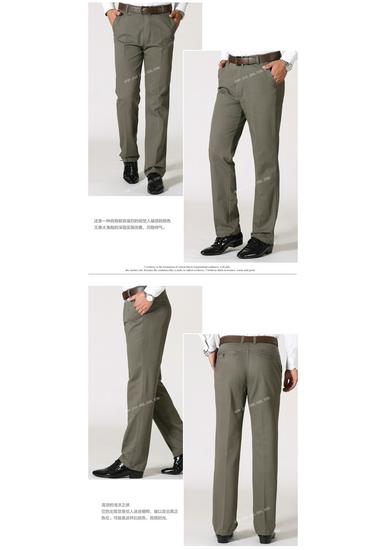 Мужские осенне-зимние брюки из чистого хлопка свободного кроя в стиле business casual для среднего и пожилого возраста