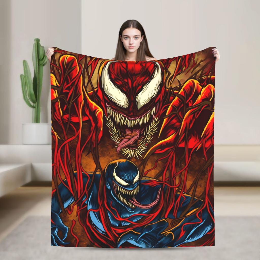 Venom cartoon Blanket  Travel Office Flannel Throw Blanket For Couch Chair Sofa Bed Soft Design Quality Bedspread Gift