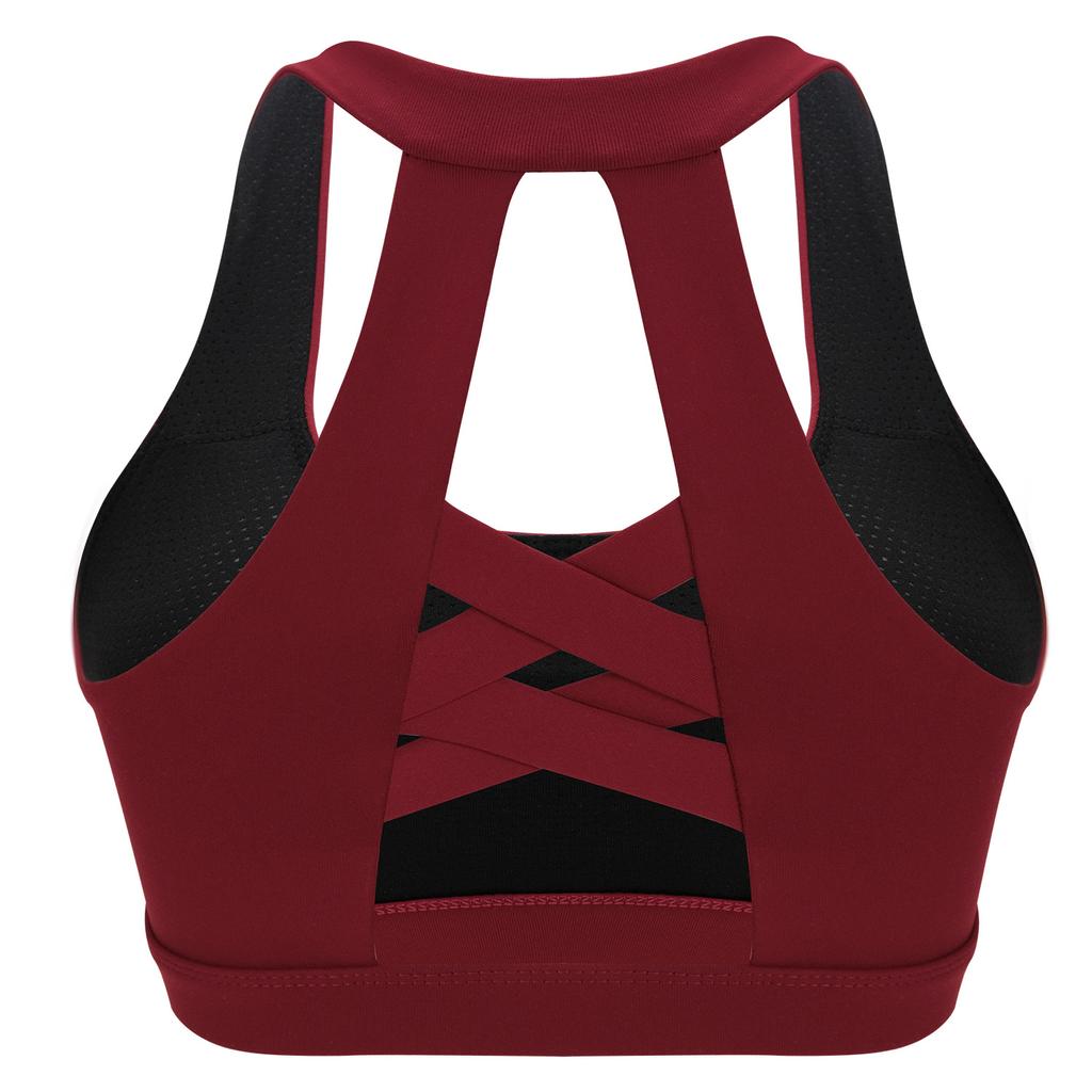 Women Sexy U-Shaped Cross Back Sports Bra Shockproof Running Fitness Yoga Push Up Quick Dry Vest