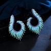 S925 Silver Bohemian Feather Zircon Earrings