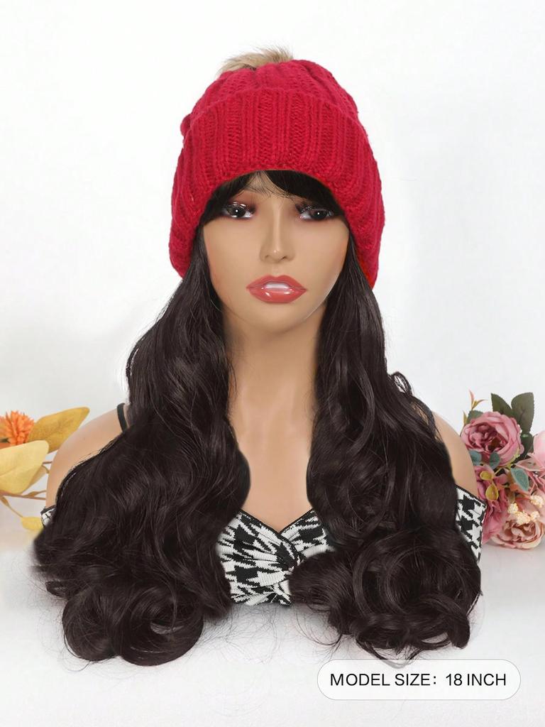 Синтетический парик шапка бини 18 дюймов длинный кудрявый женский парик вязаная шапка зимняя шапка