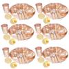 Prisha India Craft Pure Copper Hammered Traditional Design Copper Thali Multicuisine Dinnerware Set - 6