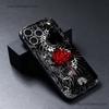 Гуль Алый Паук Лилия Токио Износостойкий Чехол Для Телефона Для iPhone 17,16,15,14,13,12,11,Pro,XS,Max,XR,Plus,E,SE4 Черный Мягкий Чехол