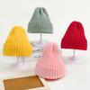 Зимняя вязаная шапка для девочек сладких конфетных цветов, для мальчиков и детей, мягкая теплая шапка для улицы, детская модная шерстяная шапка