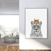 King Queen Lions Wear Crown Posters Canvas Painting Animal Nordic Wall Picture Print For Modern Living Room Home Decoration