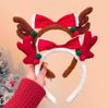Пушистый красный бант и рога рождественский набор повязок на голову