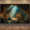 1Pcs 2D classic Jesus' descent cave background banner suitable for birthdays holidays parties multiple sizes to choose from