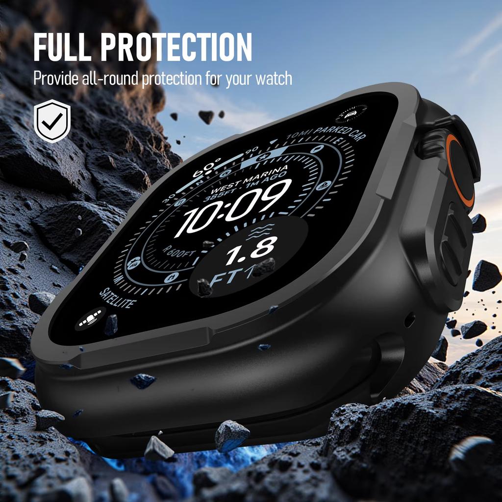 Чехол для Apple Watch Ultra 3 2 49 мм Прочный защитный бампер с защитой экрана Роскошная крышка из цинкового сплава iWatch Ultra2 49 мм
