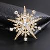 Элегантная брошь в виде восьмиконечной звезды со стразами - Унисекс модный аксессуар