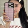 INS Корея Черная Рамка Розовая Клетка Чехол для Телефона Для iPhone 16 15 14 12 13 11ProMax Mini Pro XR XS 7 8Plus Противоударный Защитный Чехол