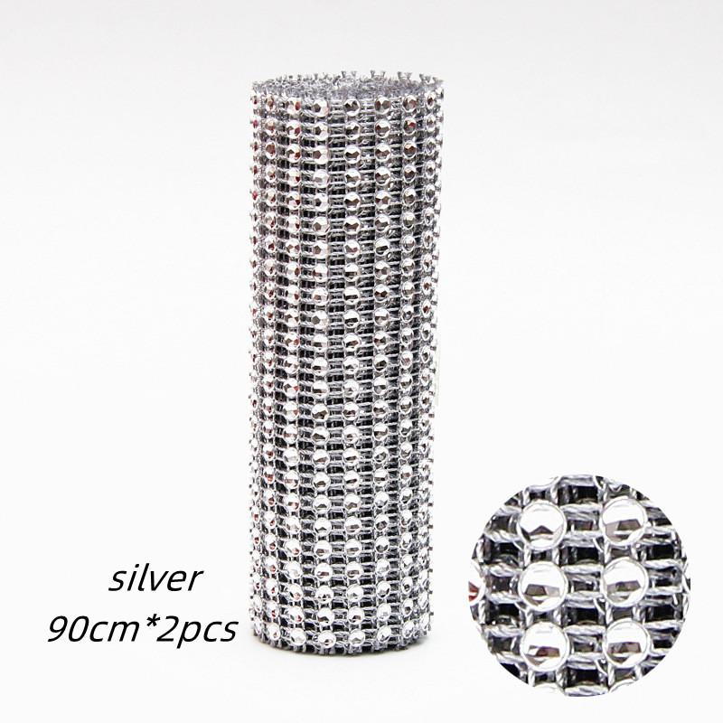 24rows Plastic Hollow Mesh Rhinestones / Thread Rhinestones - 4mm Row Rhinestones, Imitation Diamonds for Christmas Crafts and Curtain Decoration
