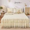 Solid Princess 3 Layers Bed Skirt Non-slip Mattress Cover Lace Ruffled Bed Skirt Bedsheet Bedroom Bed Cover Bed Skirt Bedspread
