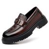 Fashion British Cowhide Platform Loafers for Men Fashion Soft-soled Business Man Dress Shoes Designer Spring Autumn Luxury Shoes Male
