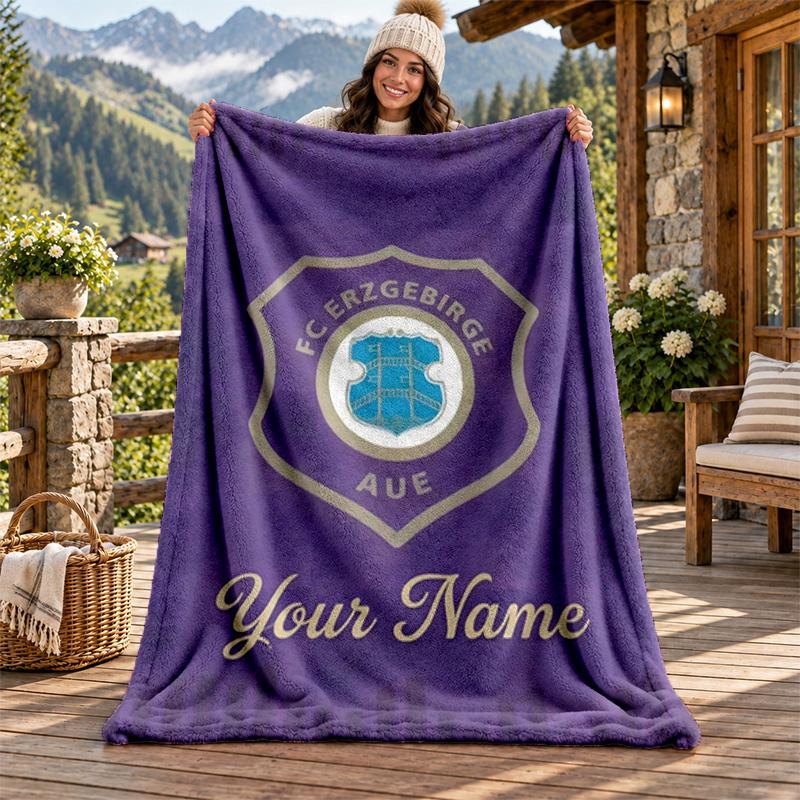 Erzgebirge Aue Custom Name Flannel Blanket Personalized Soft Warm Plush Throw Blanket Customized Gift for Family Friends