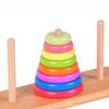 Wooden Tower of Hanoi Rainbow Stacking Toy Kids Color Recognition Sorting Ring Matching Block Early Educational Puzzle GiftMX003