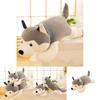 Cute Gray Lying Posture Husky Plush Doll Toy For Cuddly Play And Collection