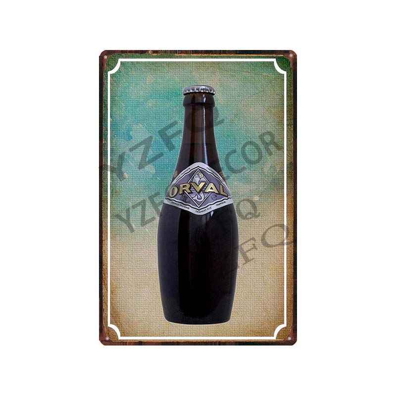 30x20 см Жестяная вывеска с пивом Hoegaarden Orval Chouffe - Винтажная металлическая табличка, Идеально подходит для Декора Стены Бара/Паба/Кухни/Дома/Кофейни, Постер