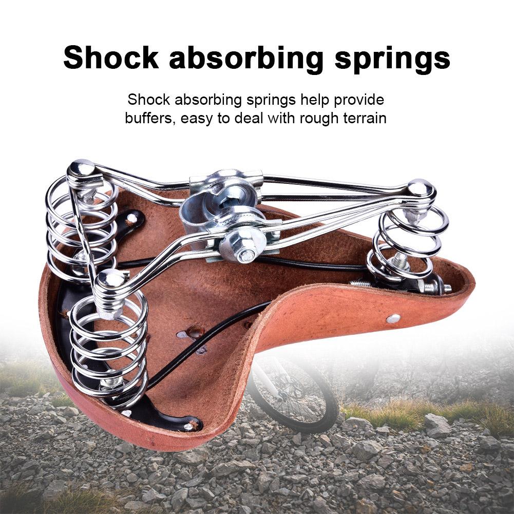 Vintage Mountain Bike Saddle with Shock Absorbing Springs, Ergonomic Wide Design for   Standard Posts, Crafted with   Lasting Comfort and R