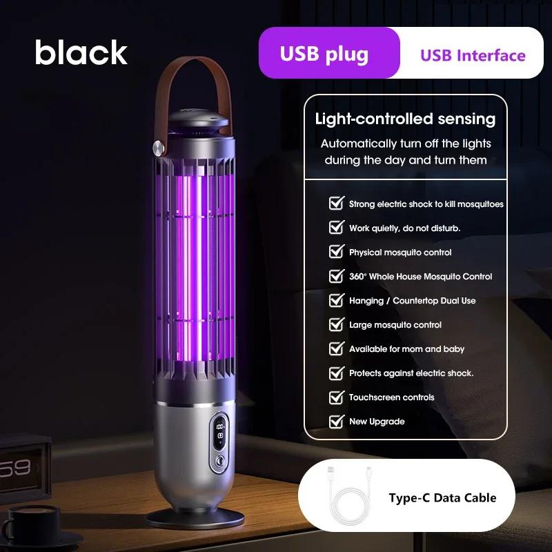 USB-зарядная лампа-убийца комаров УФ-свет Портативная для помещений и улицы Тихий уничтожитель насекомых для дома, кемпинга, путешествий